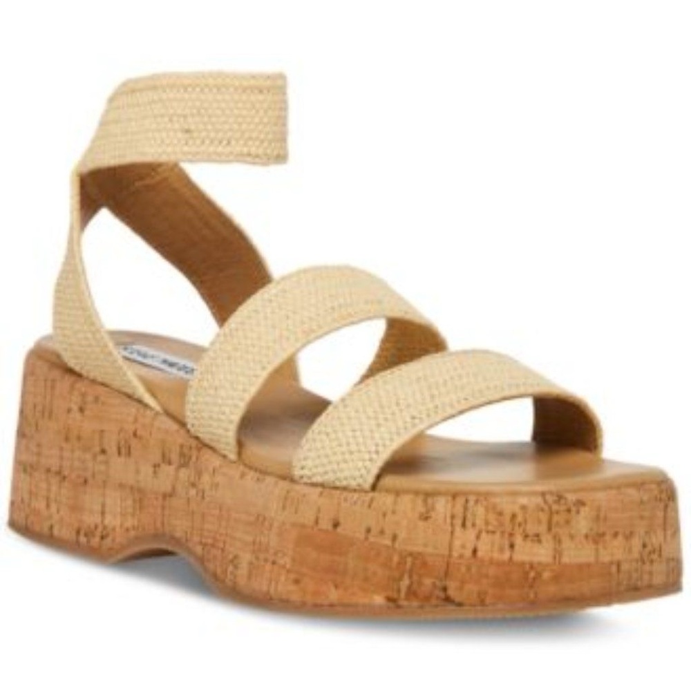 Steve Madden Tan Platform Sandals with Chunky Sole